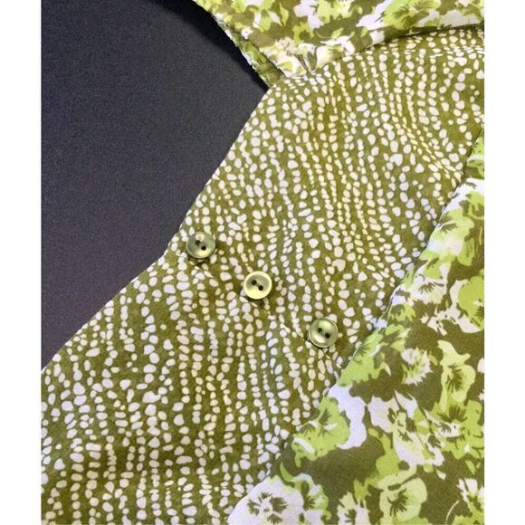 Apt. 9  Womens‎ Green Chiffon Off The Shoulder Floral Top Blouse Medium - Picture 6 of 11